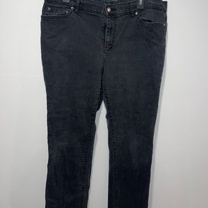 Ralph Lauren Jeans Co. LRL Premium Size 14W Black High Rise Denim Straight